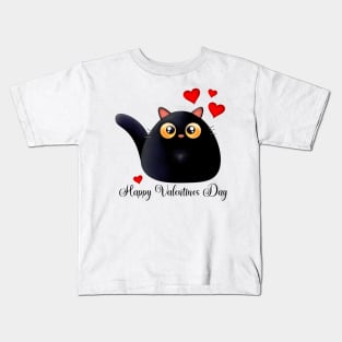 Valentines Day Cat Kids T-Shirt